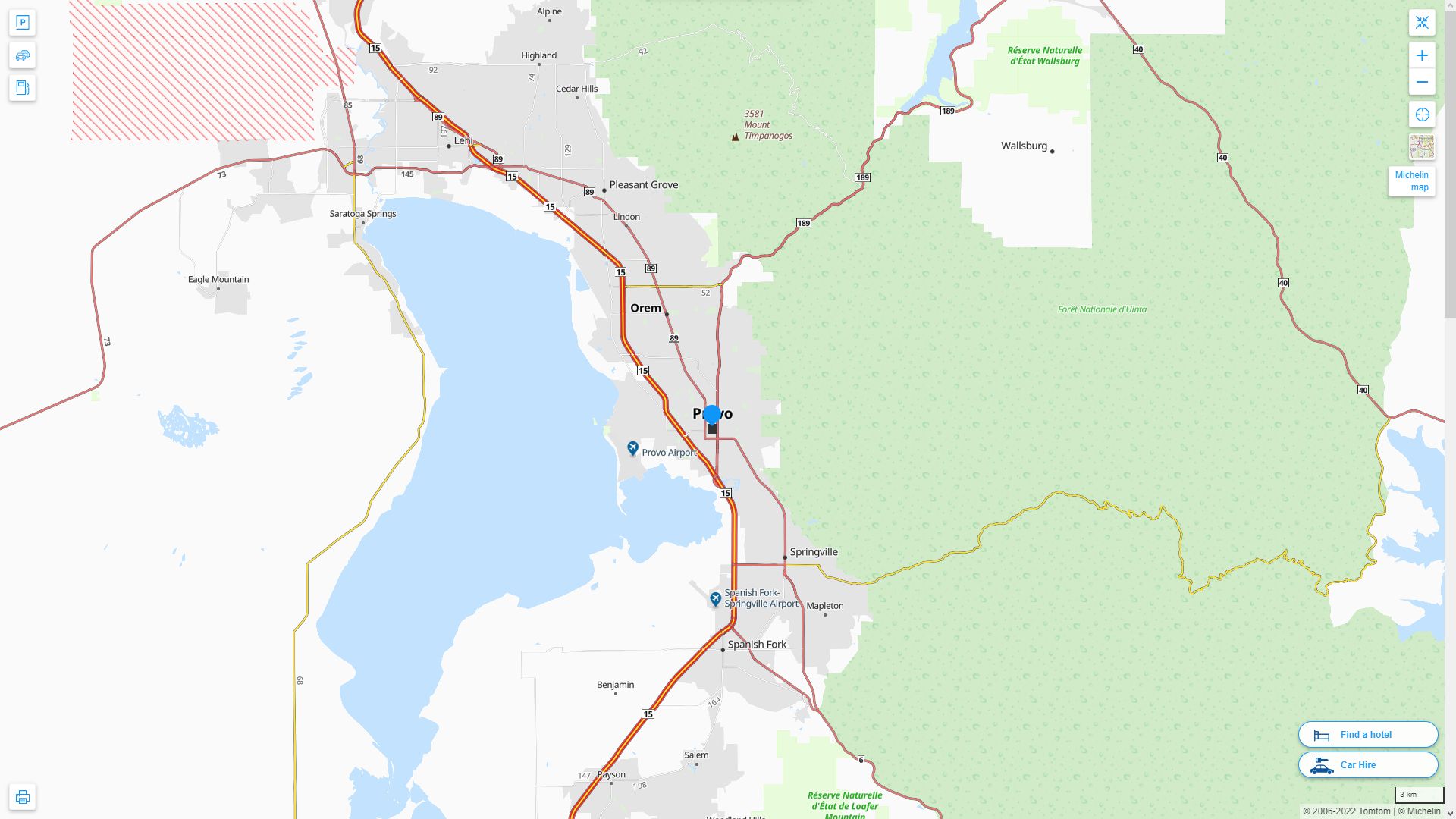 Provo Utah Highway and Road Map